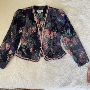 Floral 80’s cocktail jacket.